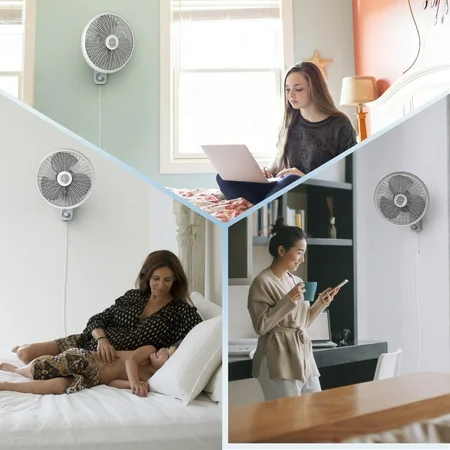 Lasko 16” 3-speed Oscillating Wall-Mount Fan, White, M16900, New - Image 5