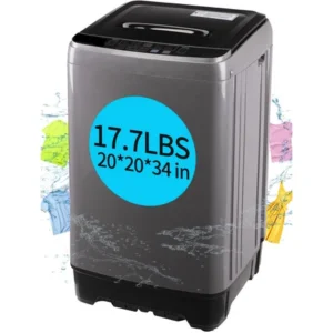 Portable Washing Machine, 17.7 lbs Large Capacity Full Automatic Washing Machine, Compact Laundry Washer for Home Apartment, Coffee Gold